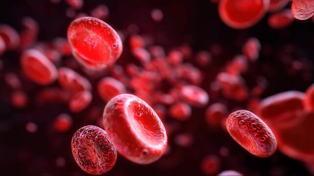 3d rendered medically accurate illustration of human blood cells. red blood cells inside bloodstream. Science And Healthcare