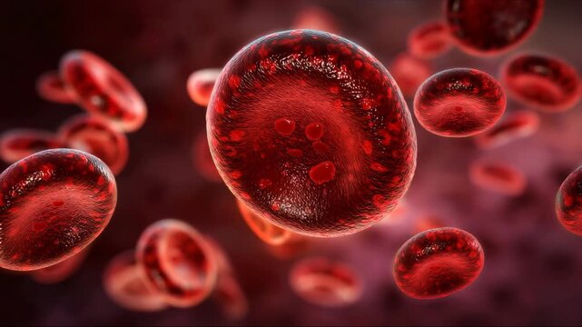3d rendered medically accurate illustration of human blood cells. red blood cells inside bloodstream. Science And Healthcare