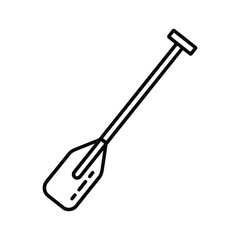 Paddle outline isolated on for kayaking and canoeing sport