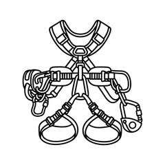 Safety harness outline isolated on for climbing and working