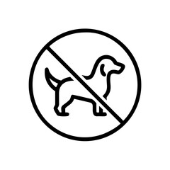 A black silhouette of a dog indicating no pets allowed