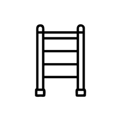 A monkey bar outline icon of a horizontal bar design
