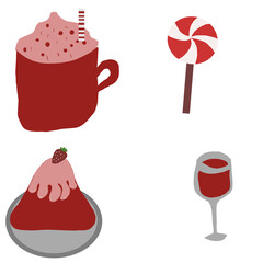 set of icons for valentines and Christmas day