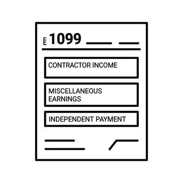 1099 tax form isolated on for reporting contractor income and miscellaneous earnings