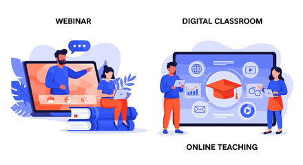 Engaging webinar and digital classroom showcase online education for students and teachers alike