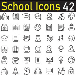 42 School Icons Set