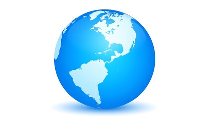 Fototapeta premium Earth Globe Illustration with North and South America View.