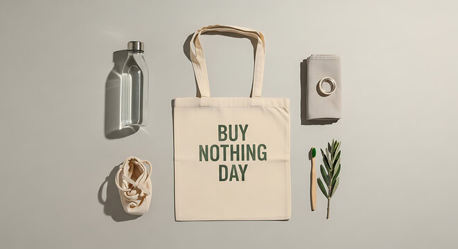 Secure metal padlock symbol tag for shopping bag protection on a wooden background