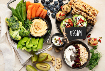 Healthy vegan snacks concept.