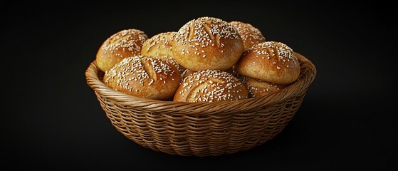 Artisan Basket with Baguettes and Bagels