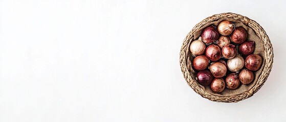 Harvest Basket with Onions on Sackcloth