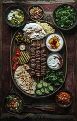 Gourmet Beyti Kebab Platter with Ayran