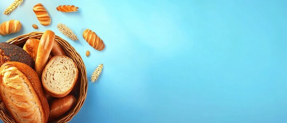 Array of Sliced Baguette with Seeds