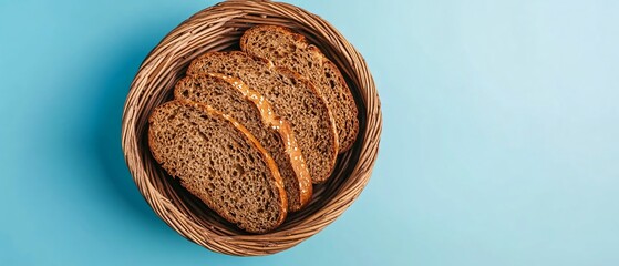 Sliced Baguette with Seeds Top View