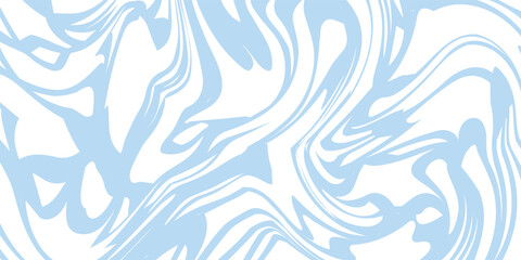Fototapeta premium Horizontal background with blue waves in style retro 60s, 70s. Trendy minimal wavy design in pastel colors. Colorful marble illustration . Vector illustration