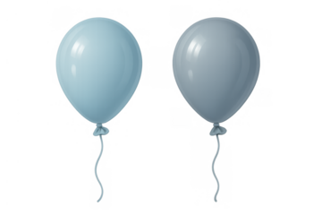 Two blue balloons floating, celebrating special occasions and festive holidays with joy and decoration