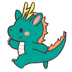 走る龍のイラスト