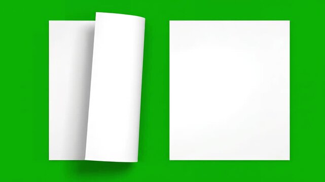 Rapid Multiple Page Flips with animation of turning paper pages green screen for video transitions distortion, overlay, glitch, static noise, scan lines on black background, 4k animated loop