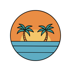 tropical island with palm trees