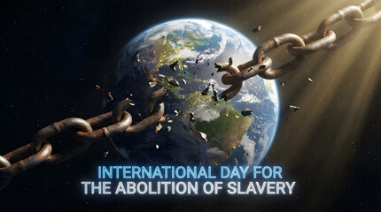 End Slavery Worldwide Powerful Image of Earth Breaking Free from Oppression