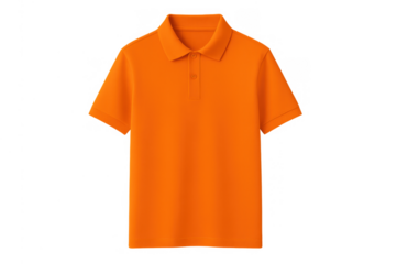 Orange polo shirt featuring short sleeves and a classic collar, providing a versatile design for apparel branding mockups
