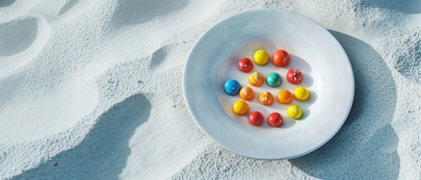 Vibrant Chewing Gum Art on Plate
