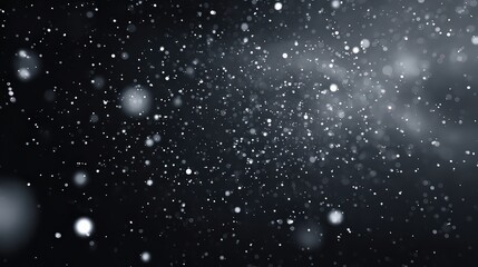 Fototapeta premium Abstract Glittering Silver Particle Background with Bokeh Effect Shining Light on Dark Backdrop Creates a Festive Atmosphere Perfect for Celebratory Events