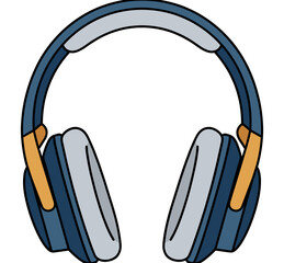 Minimal line art vector illustration of large over-ear headphones