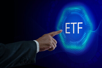 ETF Exchange Traded Fund. Stock market trading investment financial concept. ETF stock options and stock market index fund.