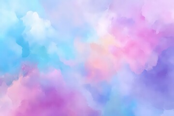 Abstract Watercolor Painting Of Pastel Colors Blending Together Creating A Dreamy Cloudscape Background