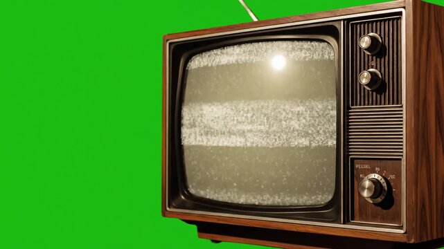 Chroma Key Television Prop with vintage set green background noise and static sepia tone you can replace screen the footage or picture want lkeyingr effect in ae check tutorials internet distortion
