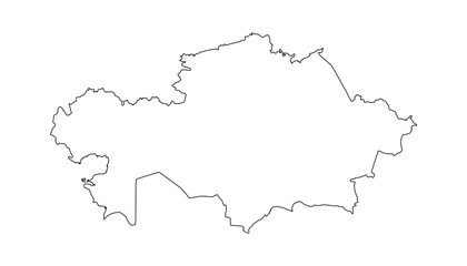Kazakhstan Outline Map Design. Kazakhstan  Map Vector Illustration. Perfect for infographics, presentations, and educational materials