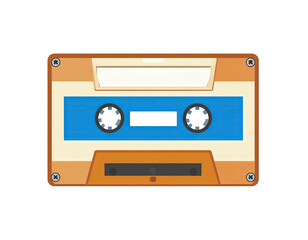 Obraz premium A vintage analog audio cassette tape for music recording and playback.