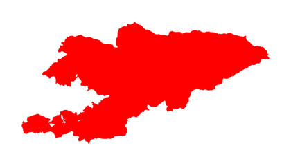 Kyrgyzstan Red Silhouette Map Design. Kyrgyzstan Map Vector Illustration. Perfect for infographics, presentations, and educational materials