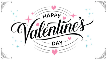 Valentines day background with heart, typography of happy valentines day text, greeting card, banner or poster, vector illustration