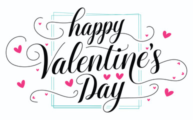 Valentines day background with heart, typography of happy valentines day text, greeting card, banner or poster, vector illustration