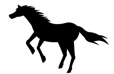 走っている馬のシルエットイラスト