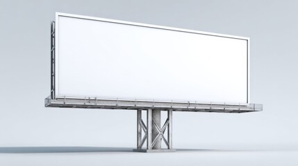 Obraz premium Billboard Mockup on Neutral Background for Advertising, Marketing, and Public Announcement Campaigns, with Copy Space