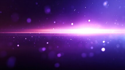Abstract Purple Light Streaks Background with Bokeh, Glowing Particles, and Space Atmosphere for Presentations and Design