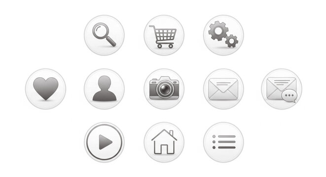 Modern Mobile App Button Vector Set &ndash; Flat, Minimalist & Interactive UI Elements