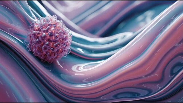 Basophil. White blood cell. Hematology. Medical science health. A colorful representation of a basophil white blood cell.