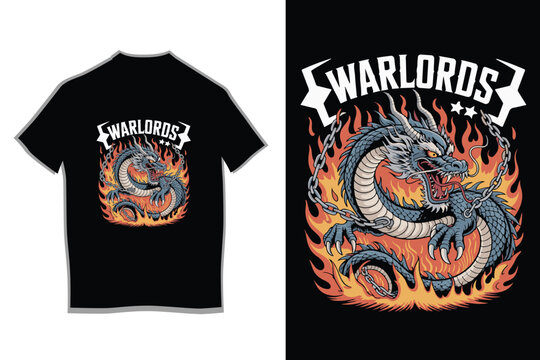 Warlords Dragon Fire Chain T-Shirt Design