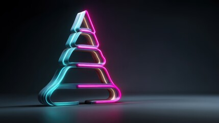 Neon 3D Lettering Forms Christmas Tree Shape