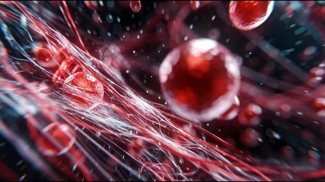 Basophil. White blood cell. Hematology. Medical science health. Abstract representation of red blood cells in a scientific context