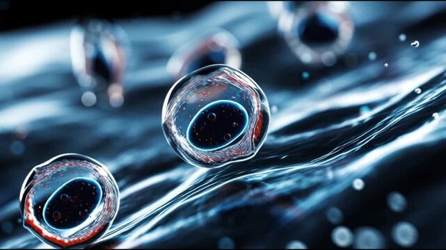 Basophil. White blood cell. Hematology. Medical science health. Close-up of basophils in a scientific, abstract environment