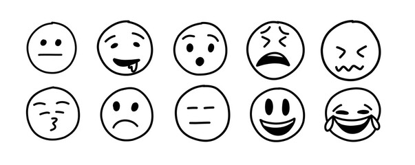 A cheerful set of Easter eggs vector illustrations with funny facial expressions