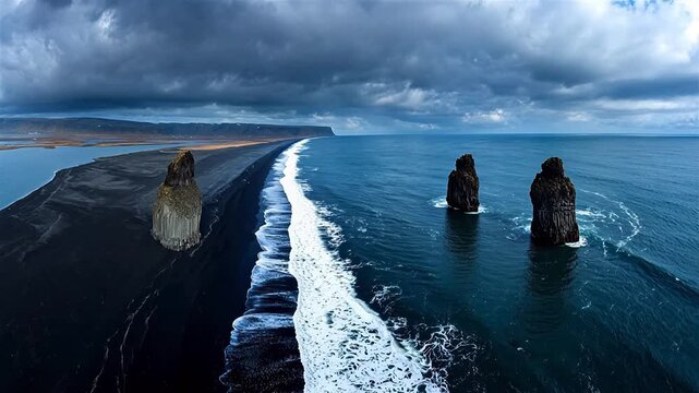 Coastal landscape with sea stacks