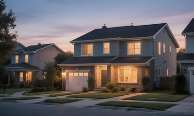 Residential District at Dusk