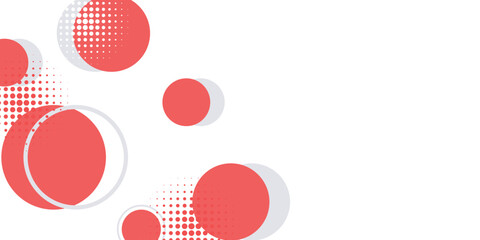 White abstract background with red and gray circle shapes. Modern and futuristic dotted effect background concept for covers, brochures, presentations, certificates, and websites. VOL. 5