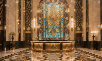 Obraz premium Art Deco Hotel Lobby Interior